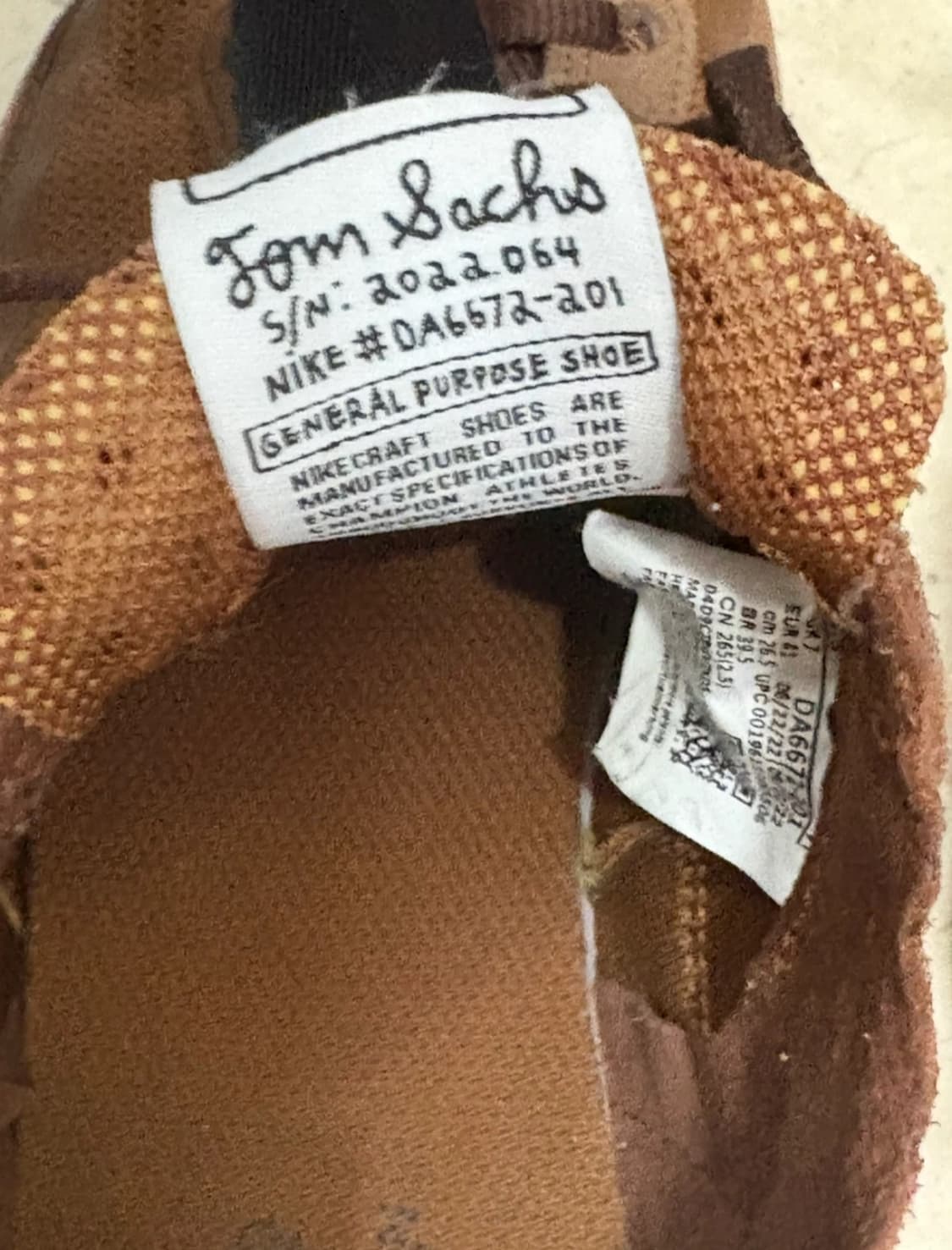 나이키 x 톰 삭스 제너럴 퍼포즈 슈 브라운 265 상품이미지7