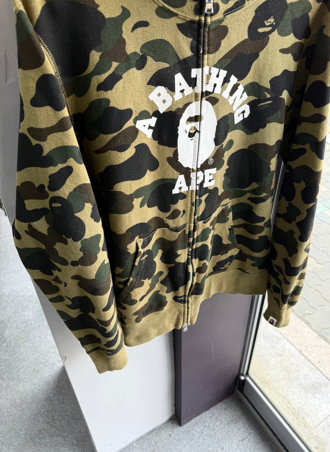 XL/ 베이프 컬리지 녹계 카모 후드집업 상품이미지5