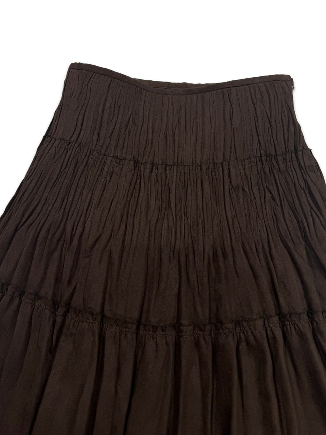 빈티지 MICHEL KLEIN 브라운 스웨이드 플리츠 미디 스커트 상품이미지3