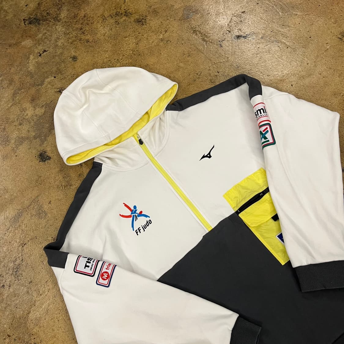 [정품/XL] 미즈노 ff judo 아노락 후드집업 화이트 블랙 b19 상품이미지1