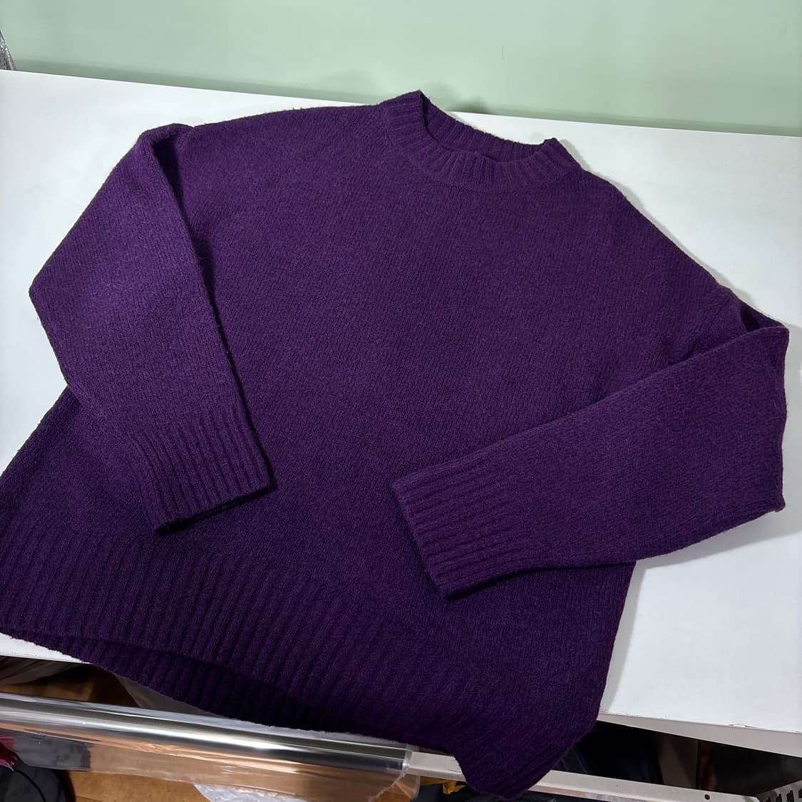 우먼M-L 마시모두띠 루즈오버핏 딥퍼플 크루넥니트 상품이미지2