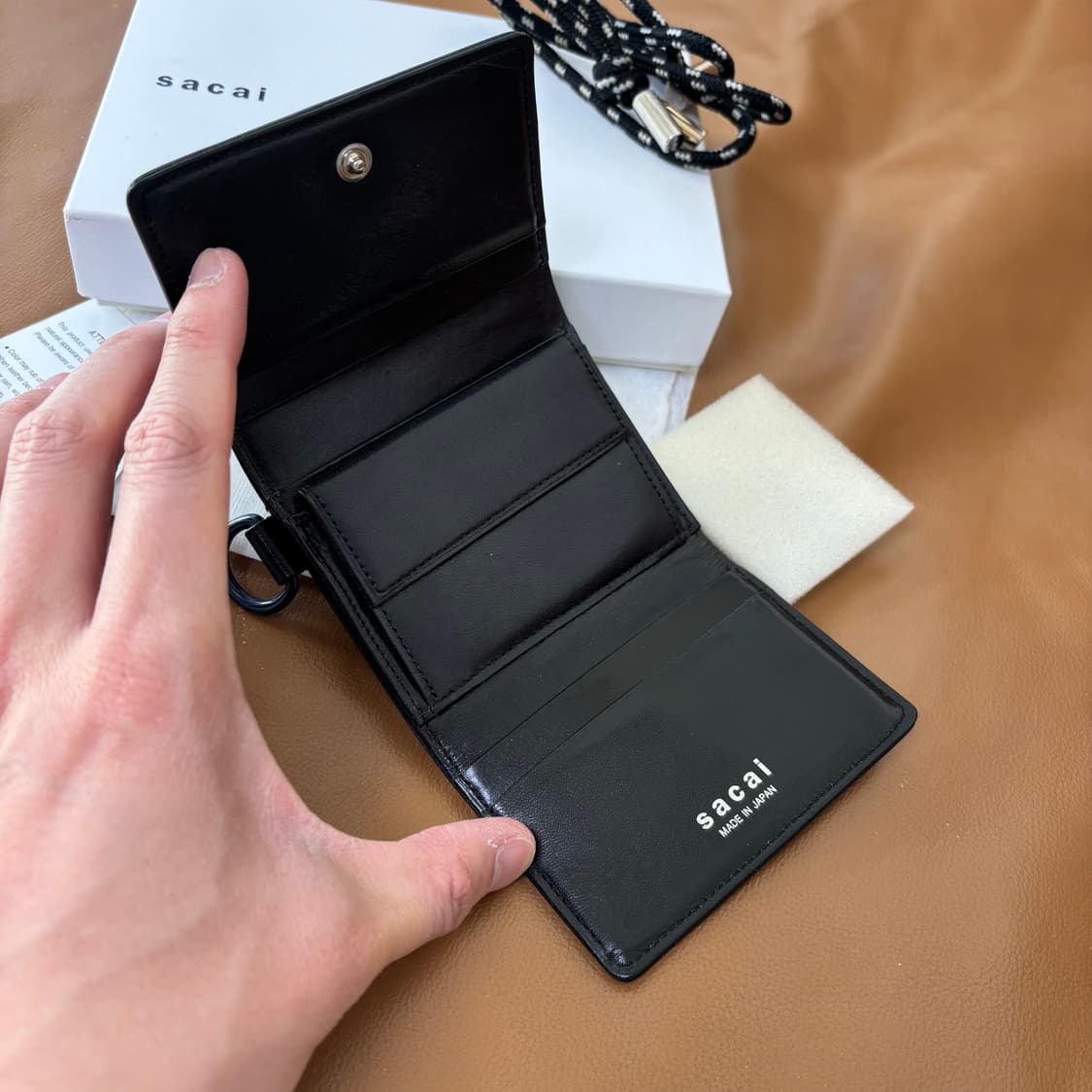 PORTER SACAI 포터 사카이 레더 월렛 지갑 블랙 상품이미지3