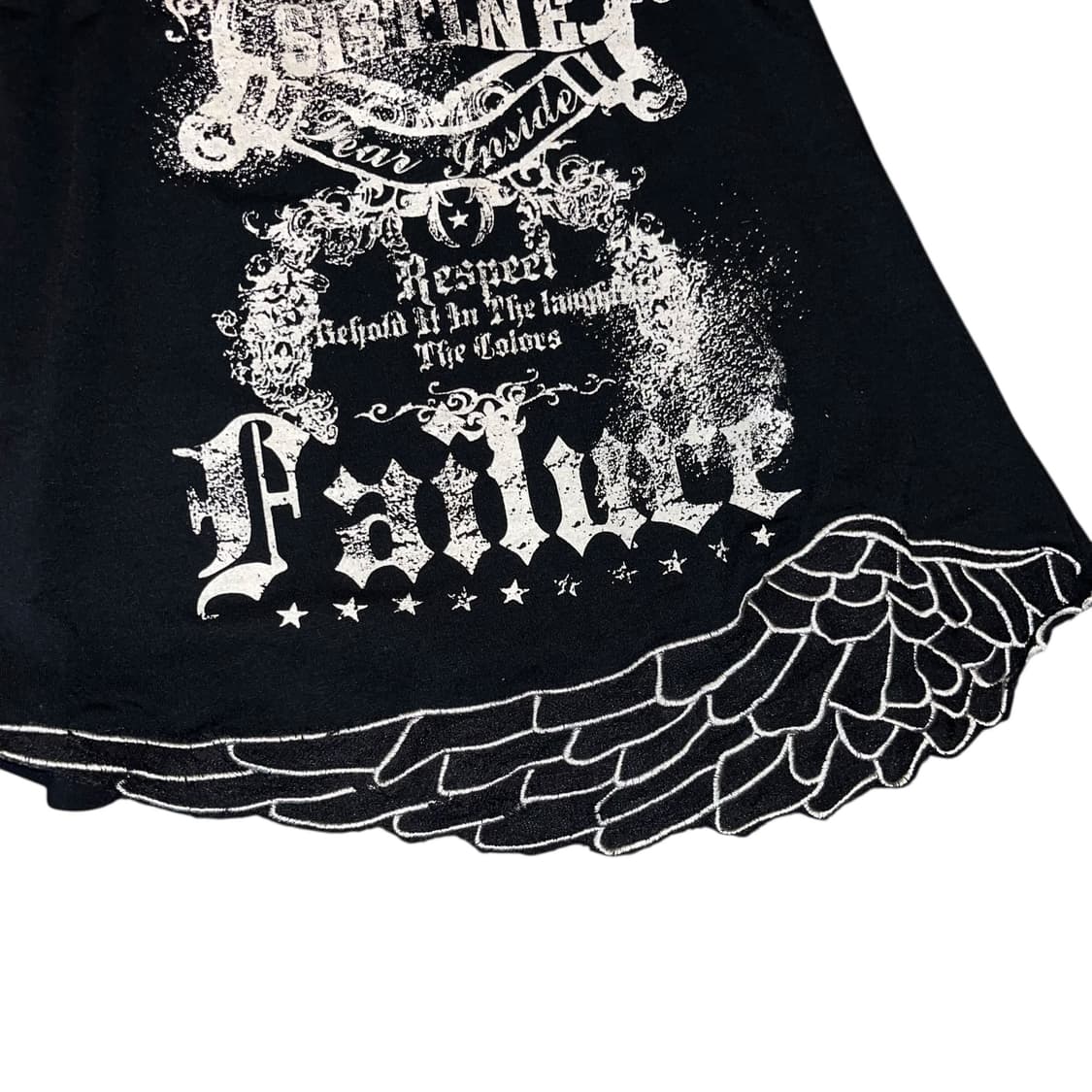 M.K.R 엠케이알 밑단자수 십자참 지퍼 반팔티 펑크y2k갸루 상품이미지3