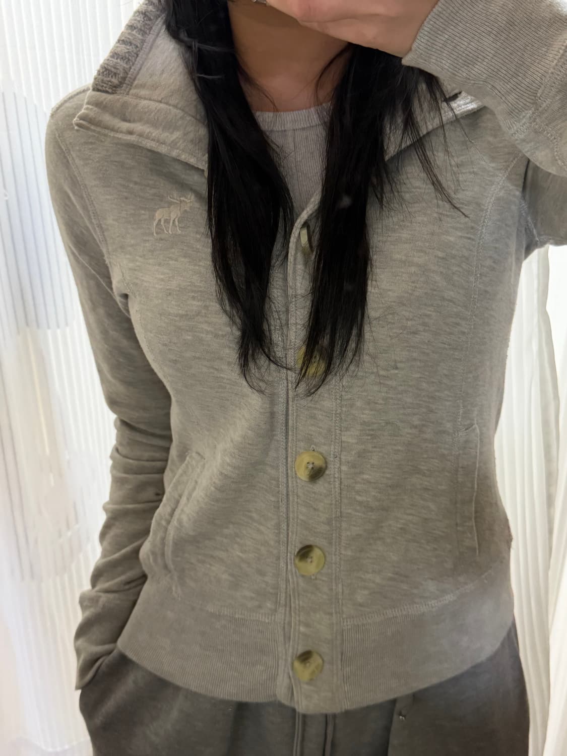 딱붙핏 아베크롬비 그레이 집업 상품이미지1