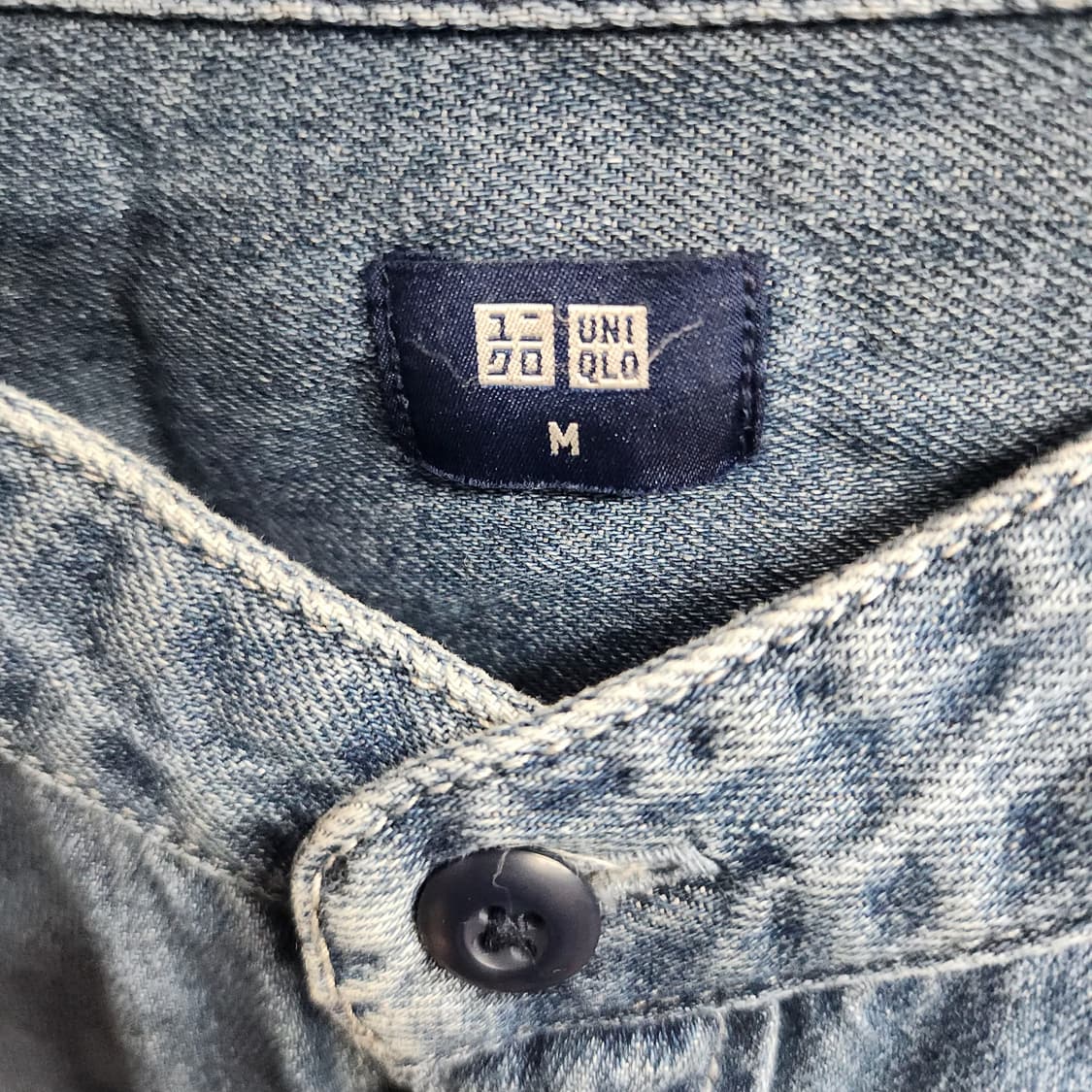 유니클로 원포켓 헨리넥 데님 셔츠 M(L) 상품이미지5
