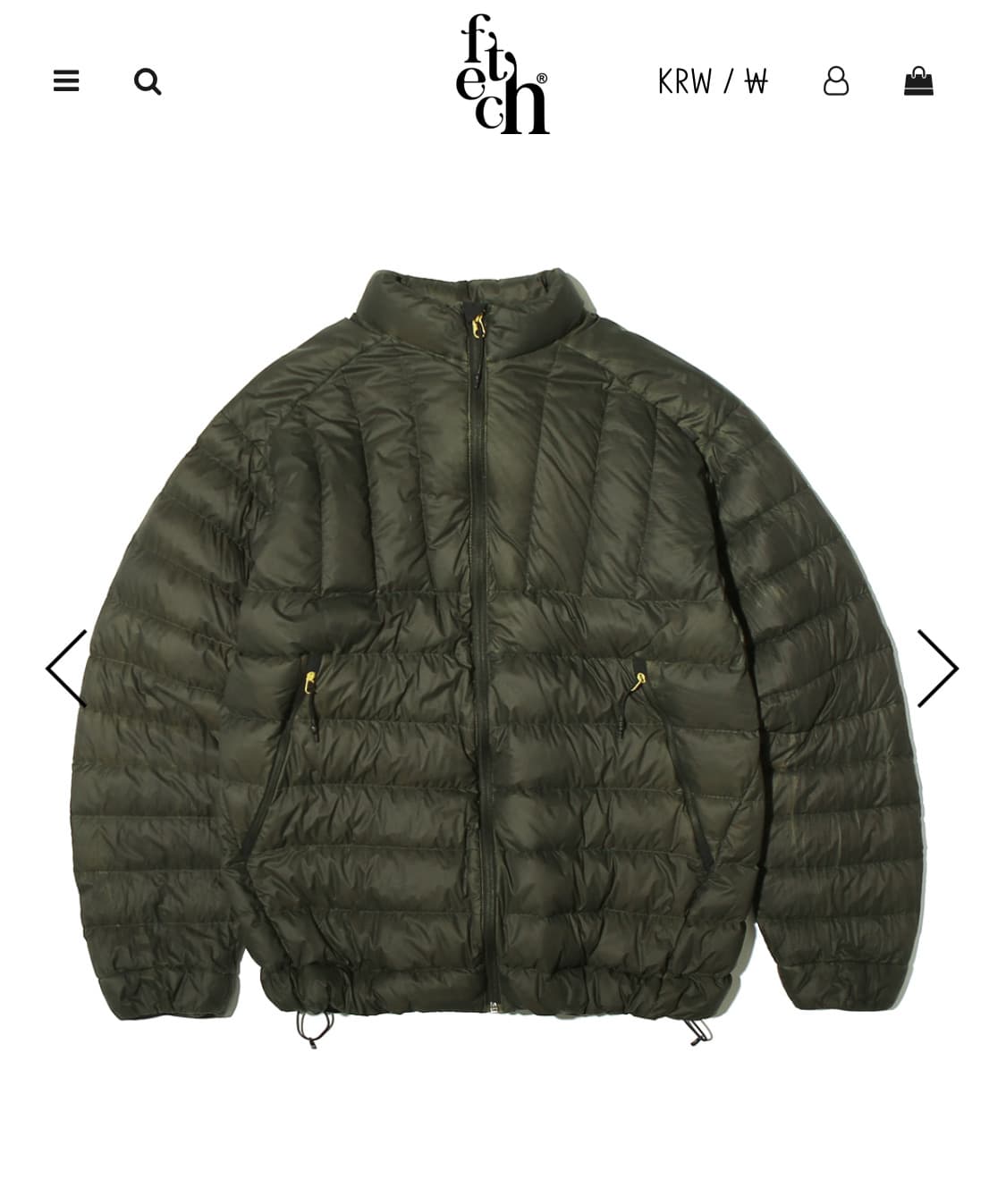 Fetch 페치 선데이 카키 패딩 상품이미지1