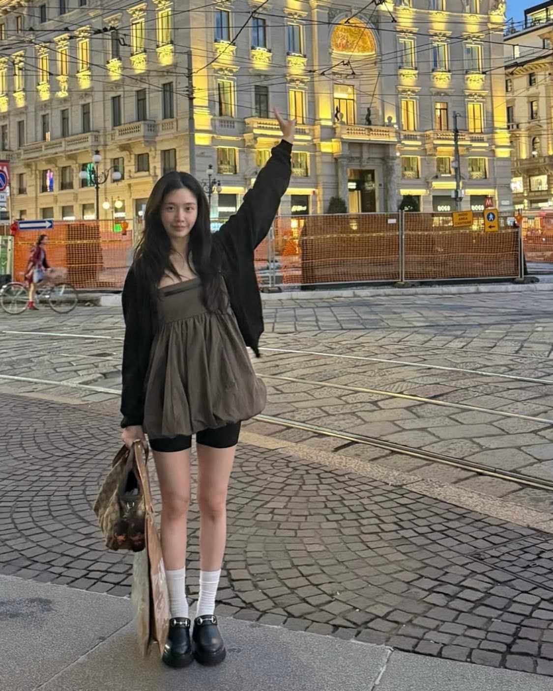 [8]세실리에 반센 BEA 버클 퍼프 블라우스/브라운 상품이미지4