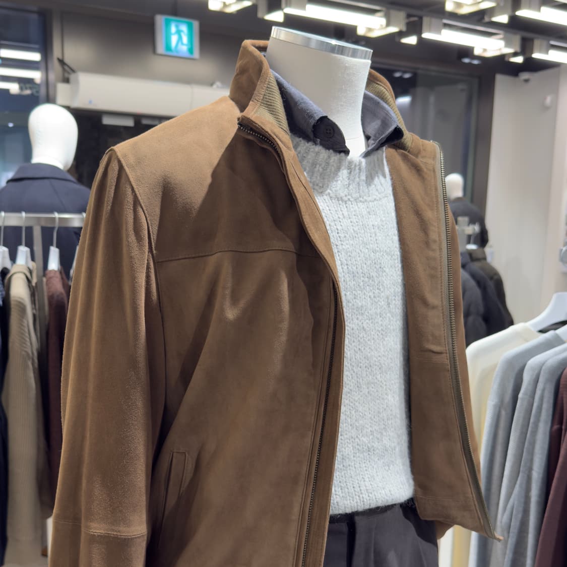 [새상품] 브룩스브라더스 염소가죽 스웨이드 집업 블루종 상품이미지4