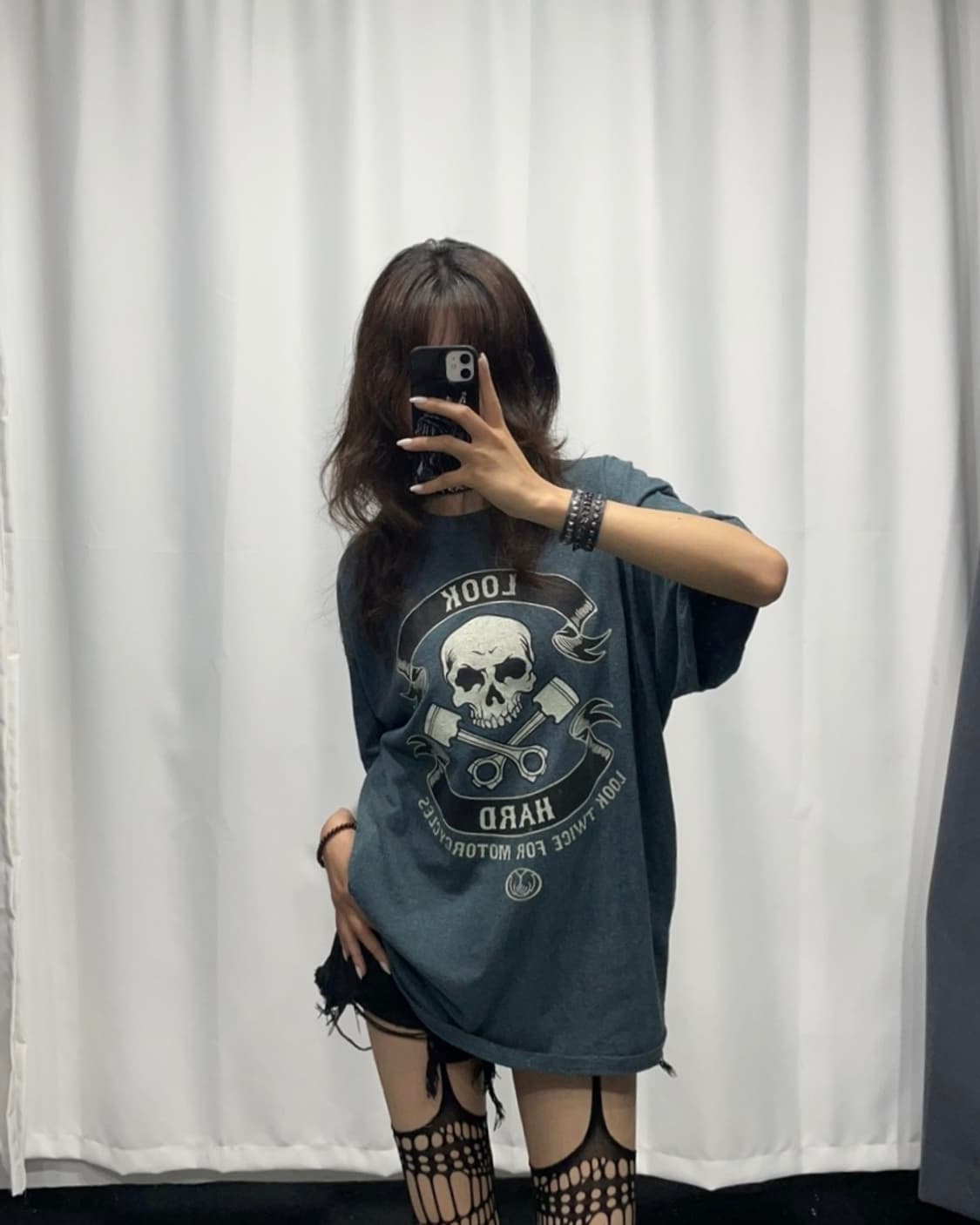 🎸네이비 스컬 프린팅 티셔츠🎸 상품이미지3