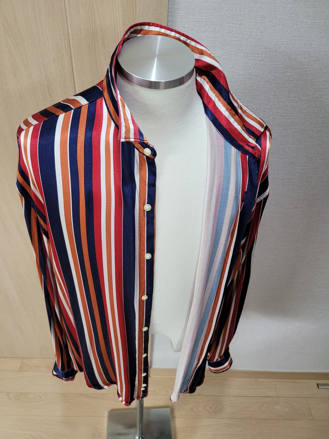 자라 ZARA 남자 스트라이프 셔츠 110 오렌지 상품이미지7