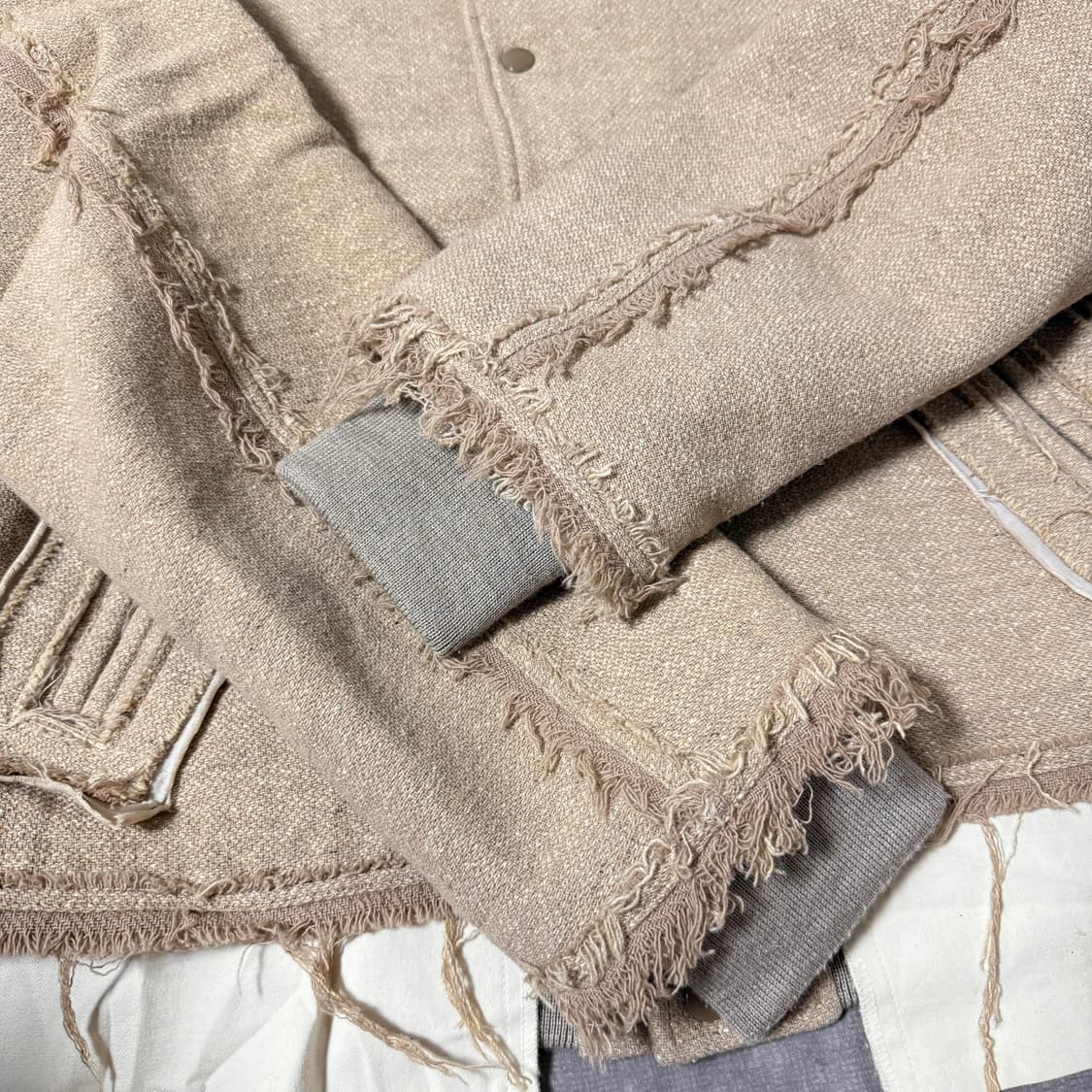 [S,100]미도리카와 컷 오프 울 바시티 자켓 상품이미지9