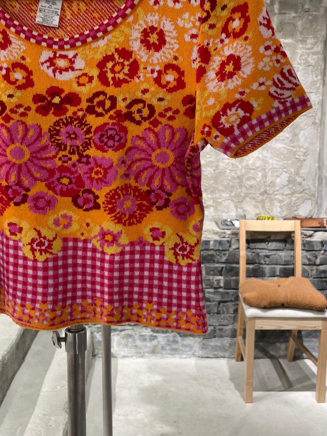 겐조 정글 믹스 U넥 크롭 니트 하프티 상품이미지5