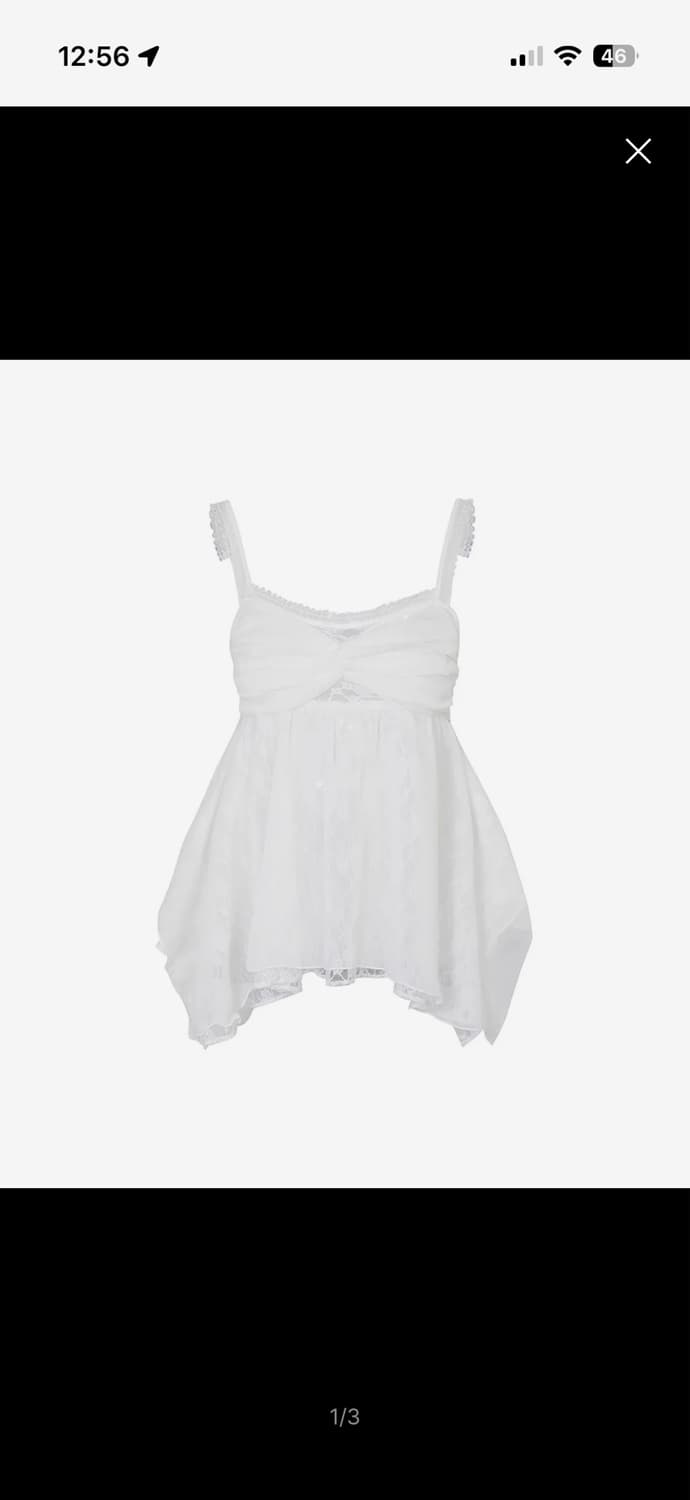 [새상품] 페인오어플레저 ROSE SHIRRING TOP white M 상품이미지1