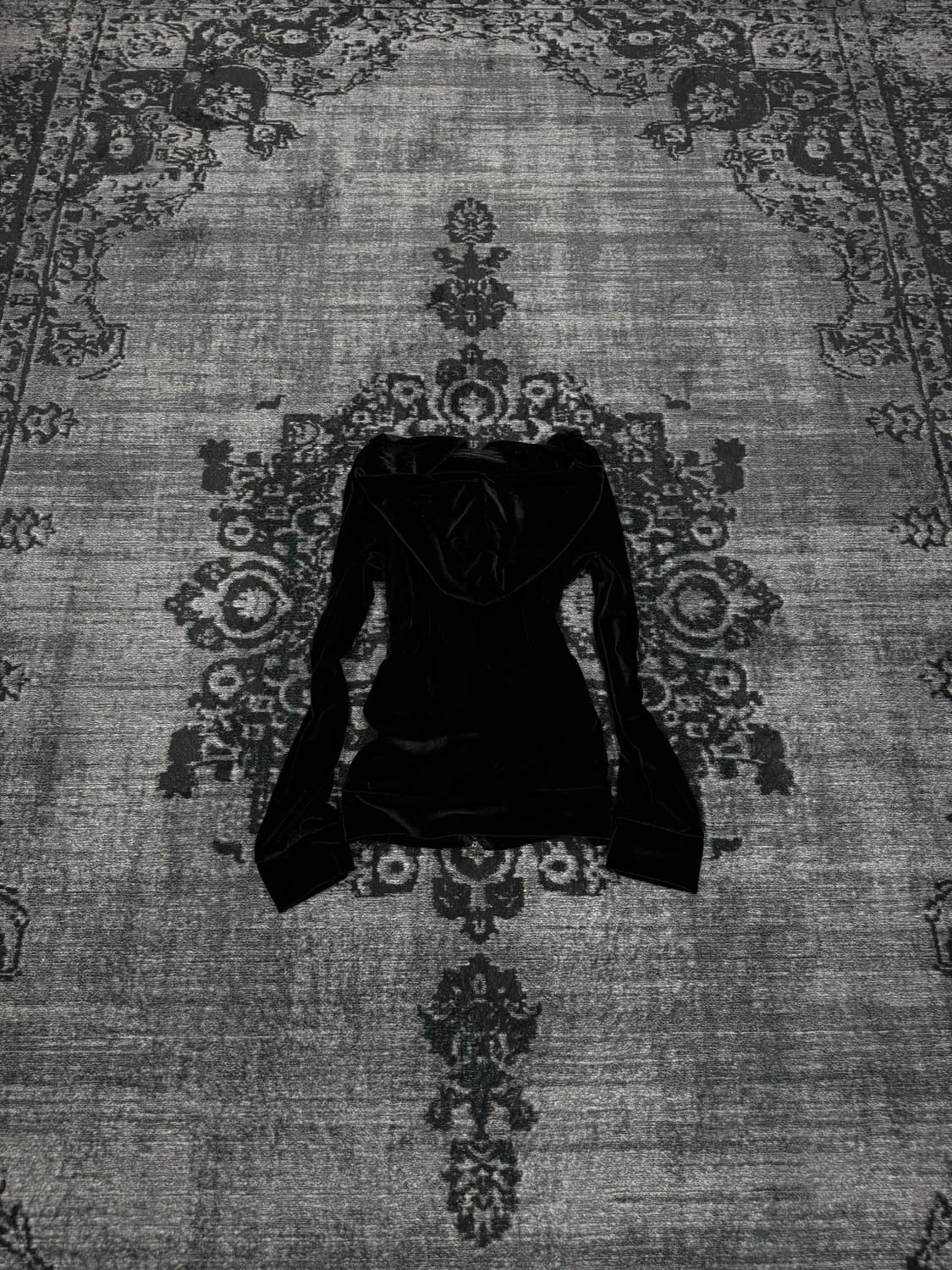 Xfrm logo black velour hoodie 상품이미지6