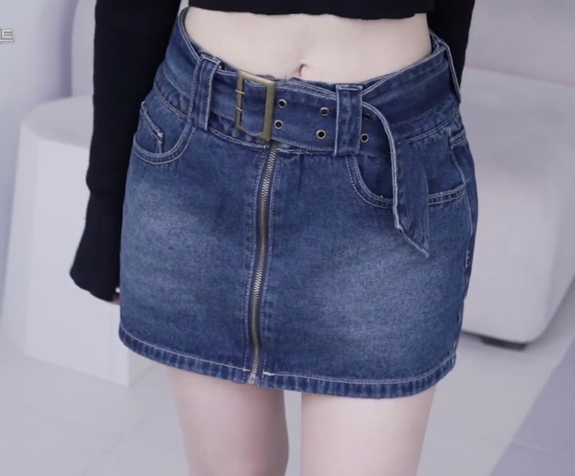 샵사이다 홀터넥 탑 + 데님 스커트 코디 세트 상품이미지3