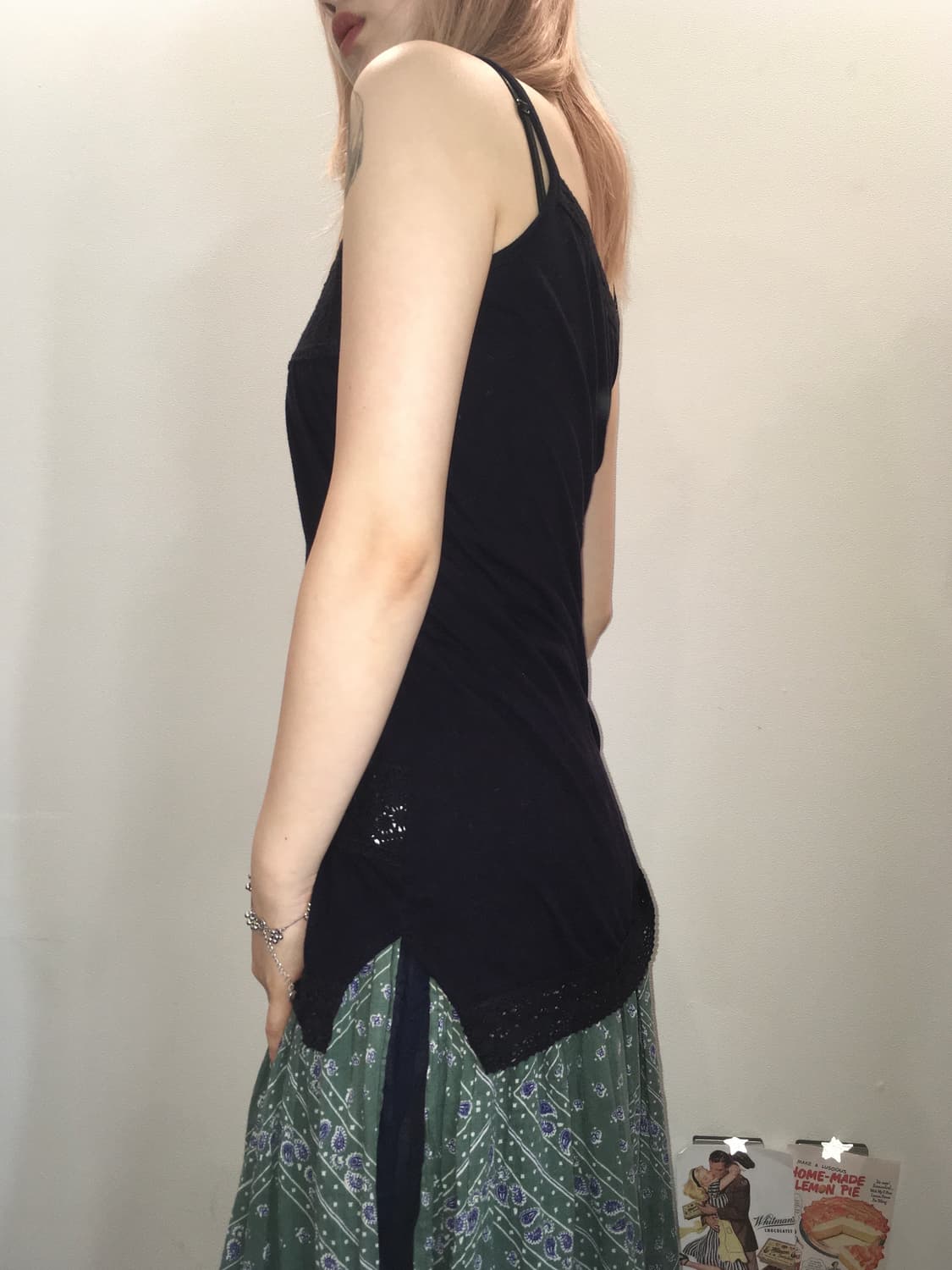 jpn vintage navy crochet sleeveless 상품이미지3