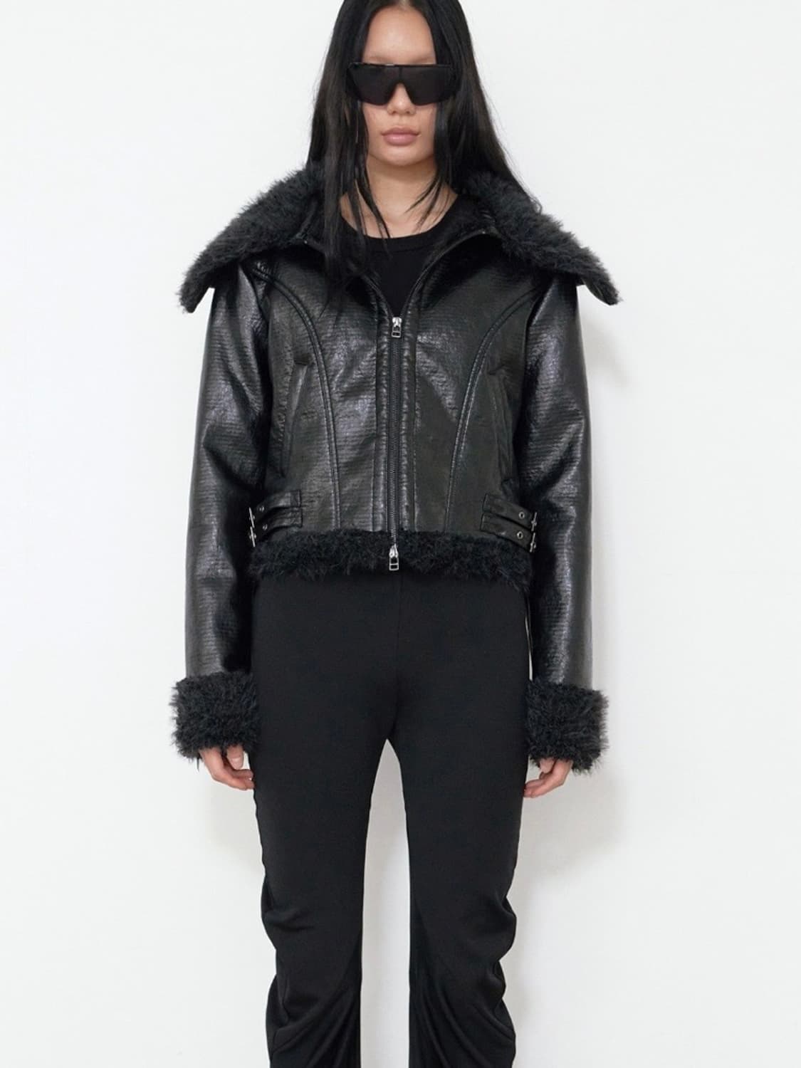 보헤미안서울 OVER COLLAR SHEARING JACKET, BLAC 상품이미지1