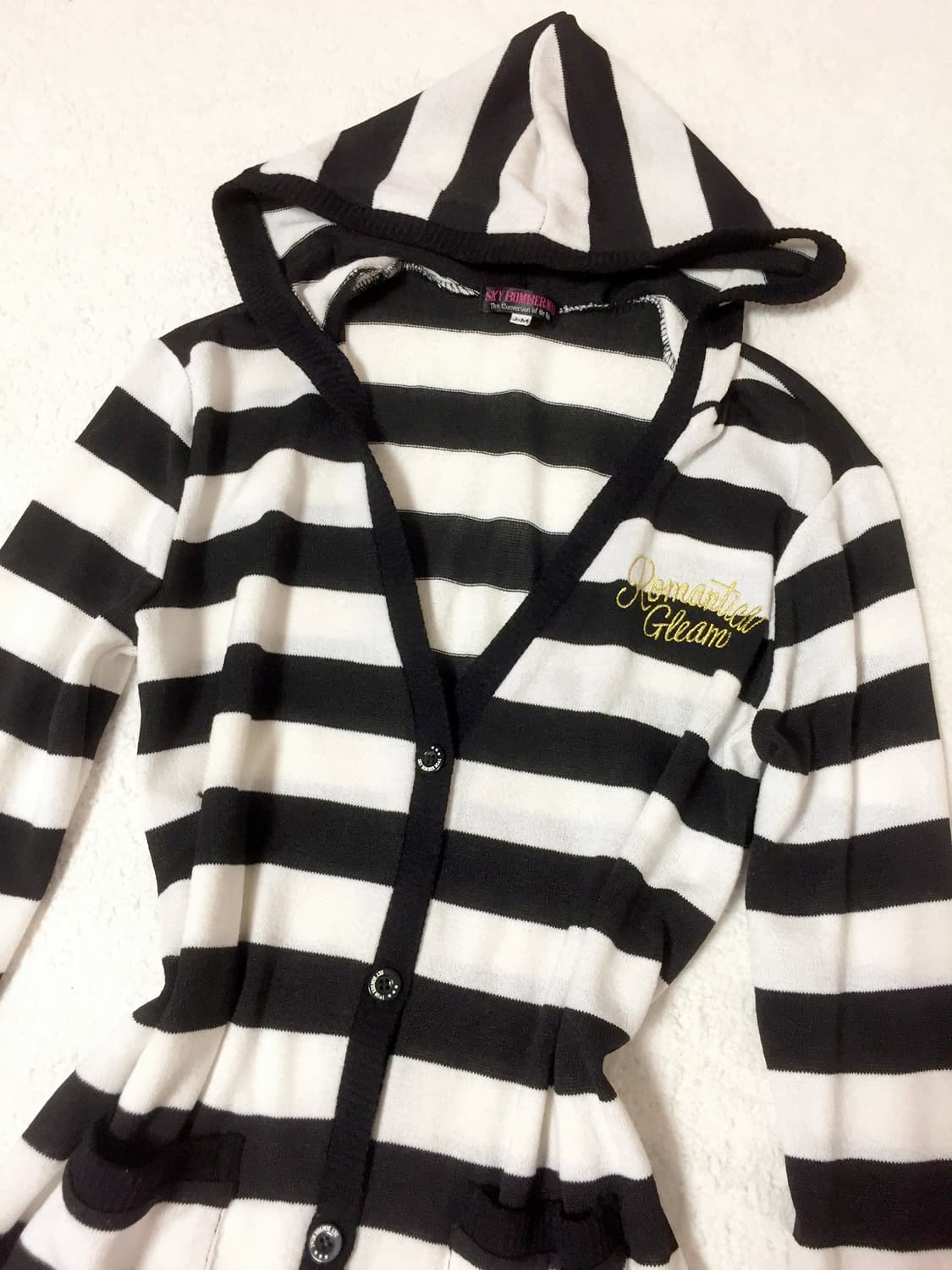 빈티지 갸루y2k펑크 스트라이프 후드집업 상품이미지2