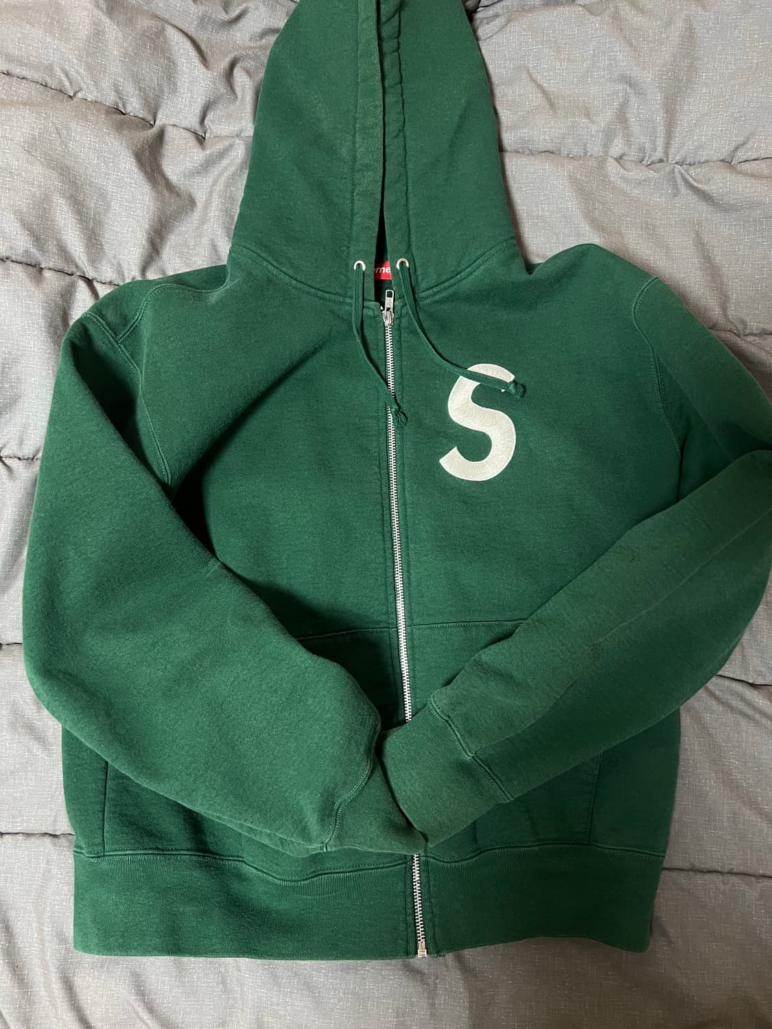 슈프림 S로고 후드집업 그린 스몰 상품이미지1