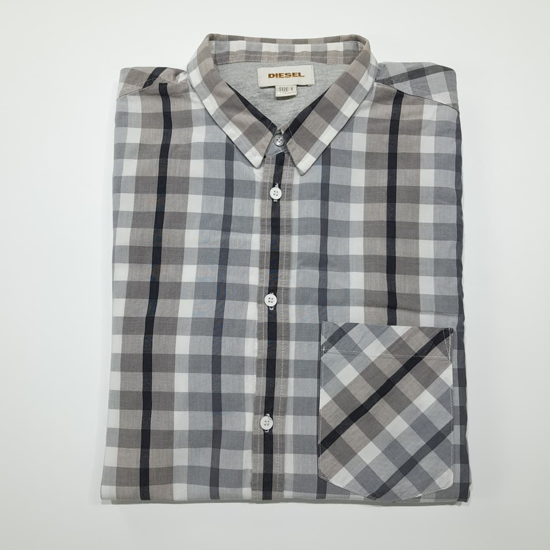 CK082 L 디젤 00s 바이어스컷 체크 셔츠 남방 상품이미지8