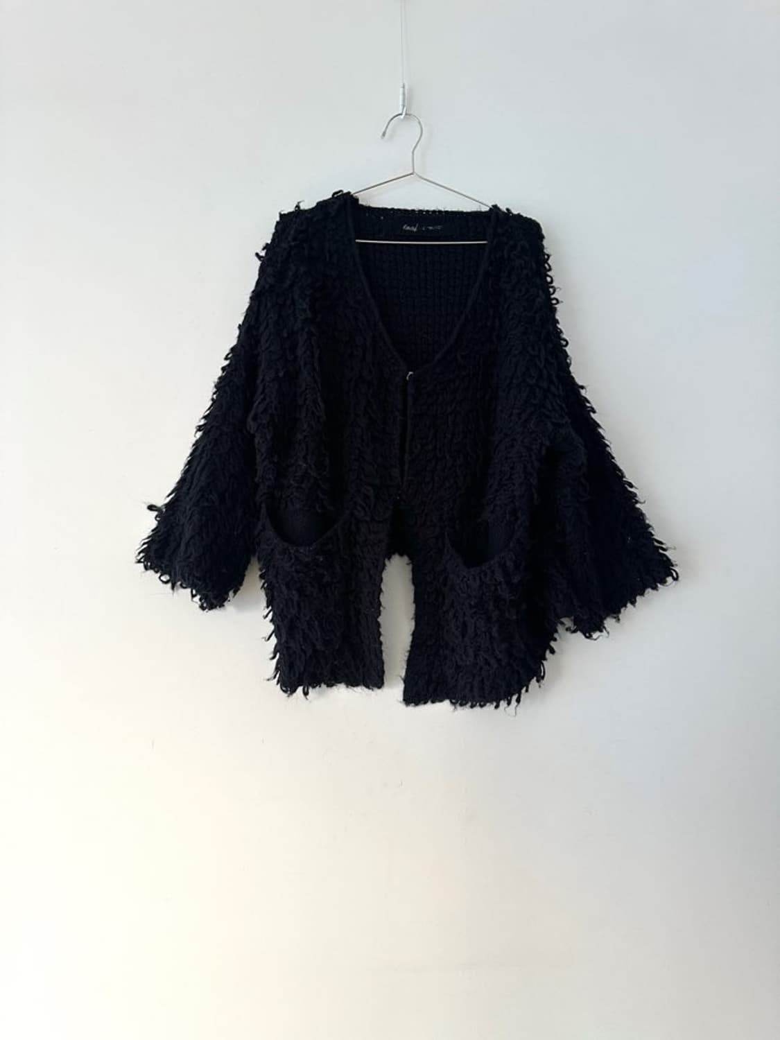 Unbalanced grunge open cardigan / black 상품이미지1