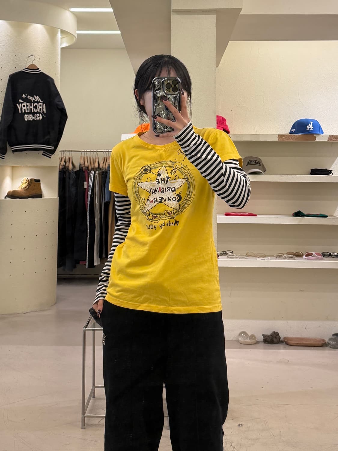 컨버스 스트라이프 레이어드 긴팔 티셔츠 U1416 상품이미지1