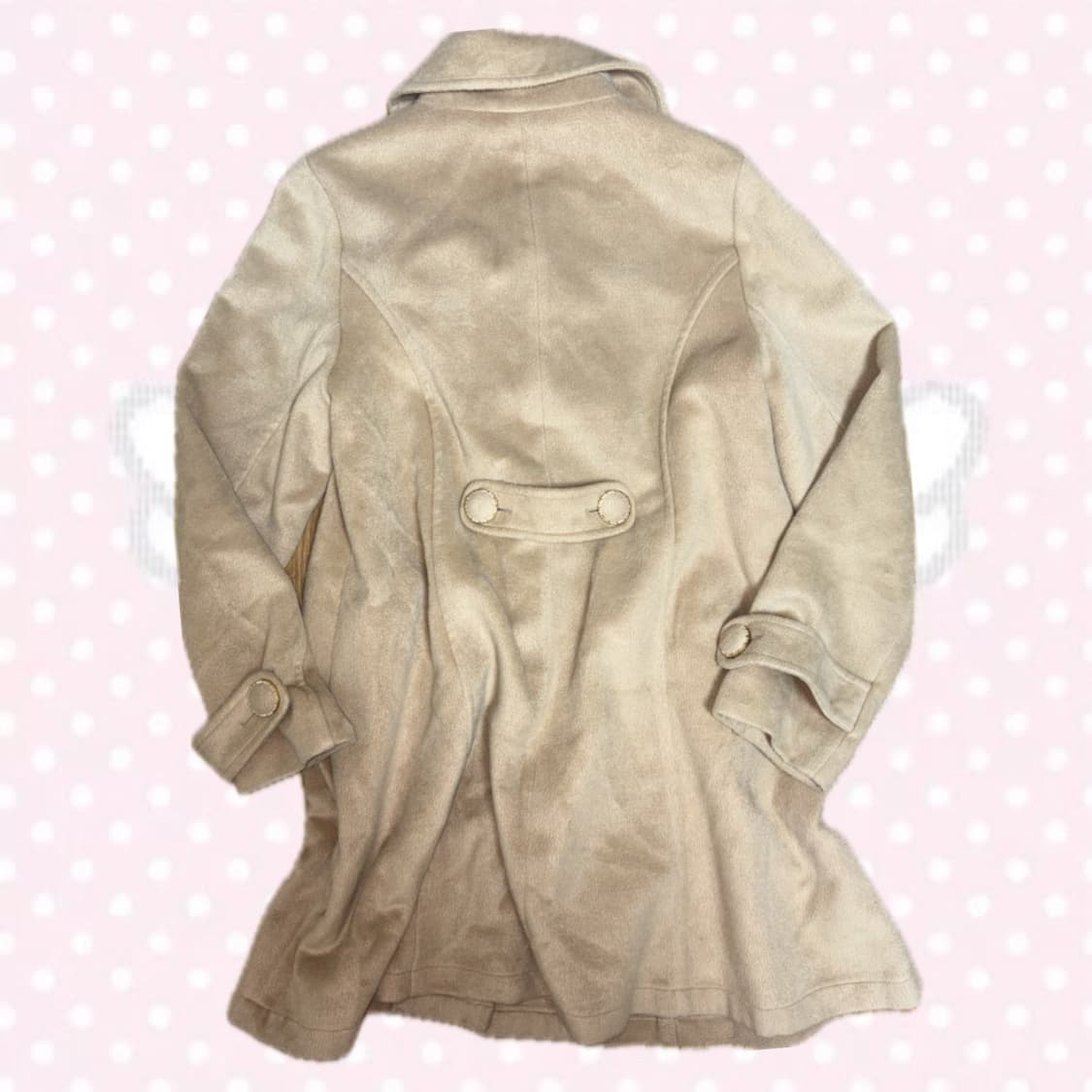 모리걸 데일리 라떼갸루맛 밀크초코맛 리본단추 롱코트 상품이미지3