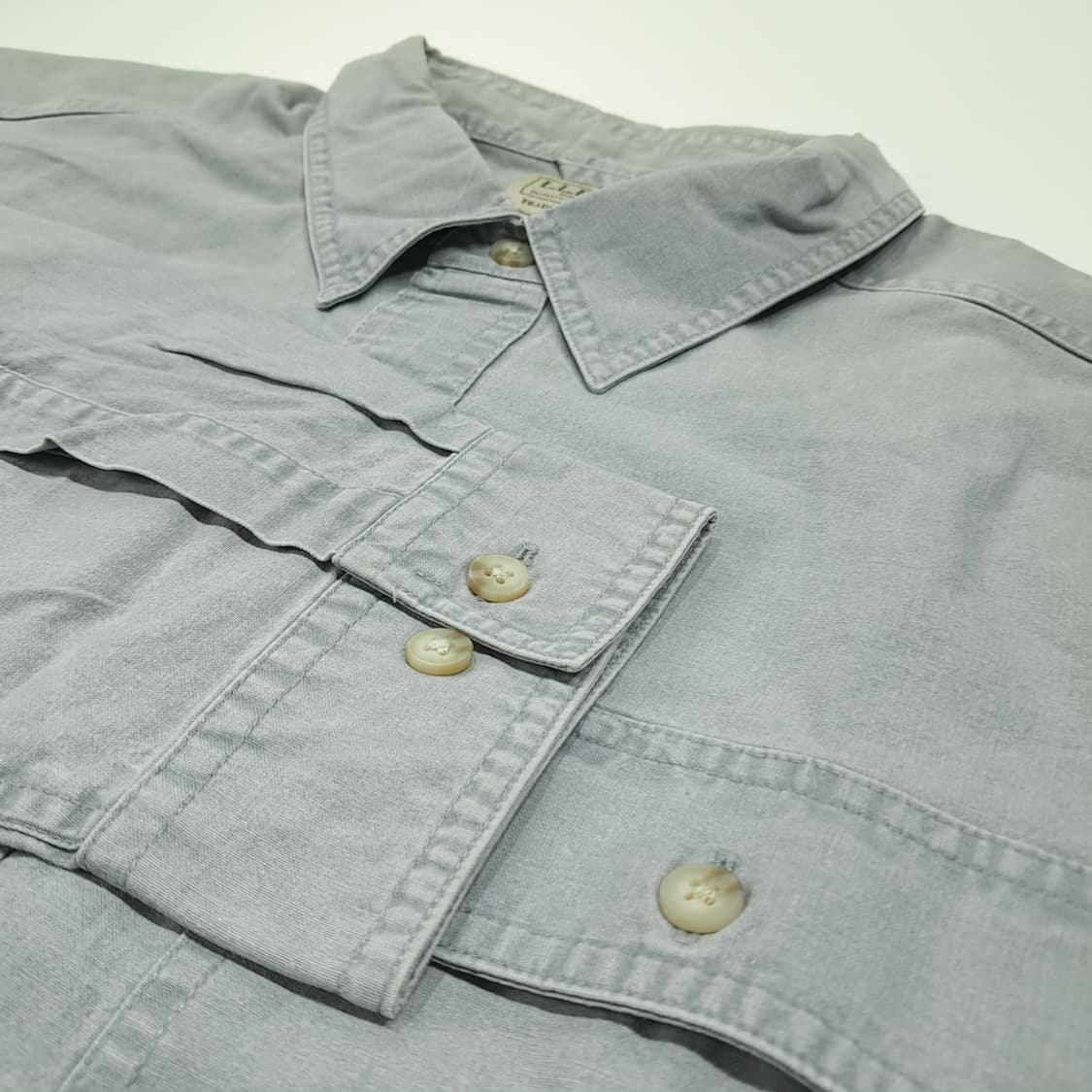 CL501 XL 엘엘빈 00s 말레이시아판 투포켓 실버그레이 워크 셔츠 상품이미지4