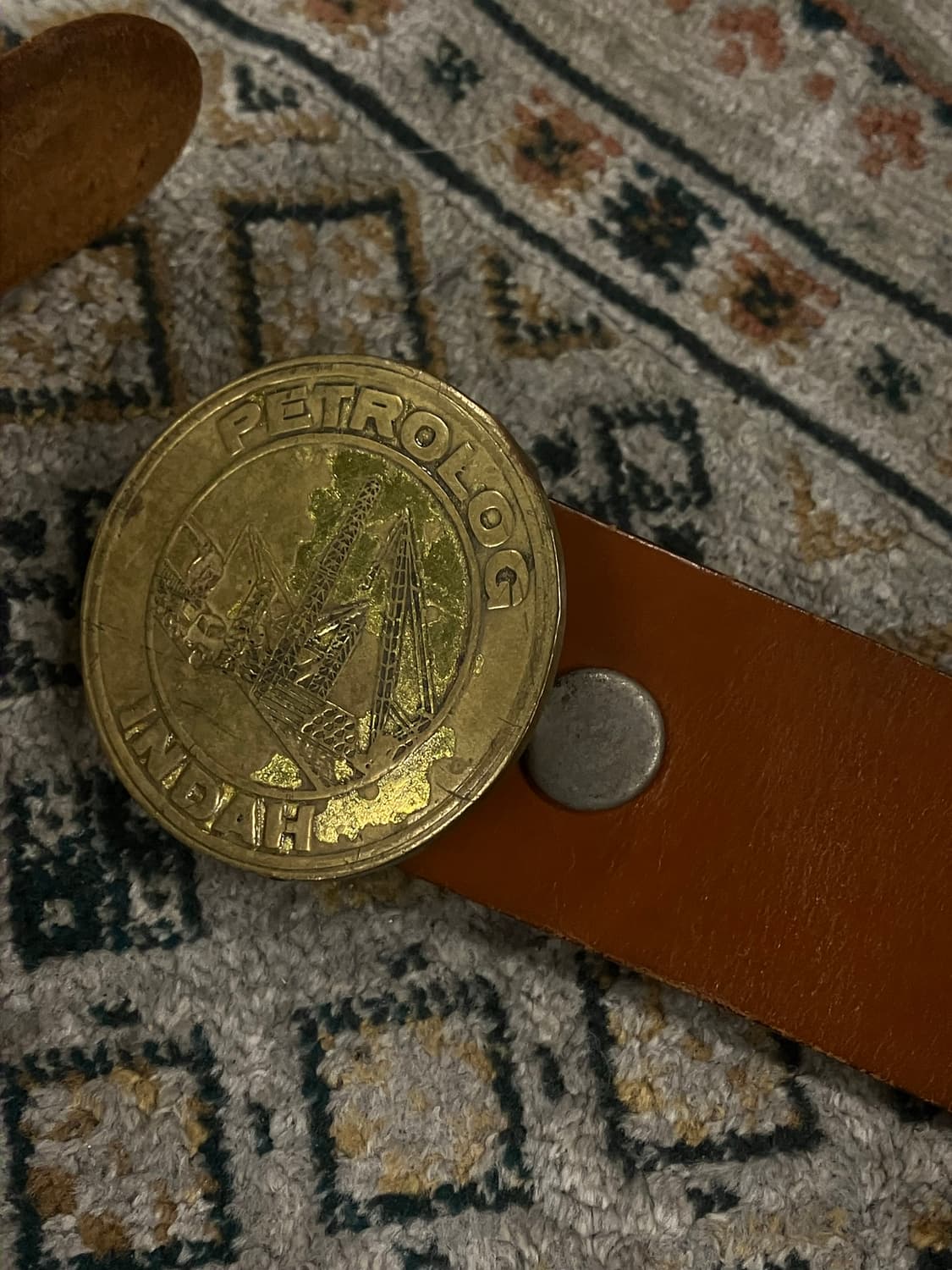 빈티지 패턴 가죽 벨트 브라운 #csz2412 상품이미지3