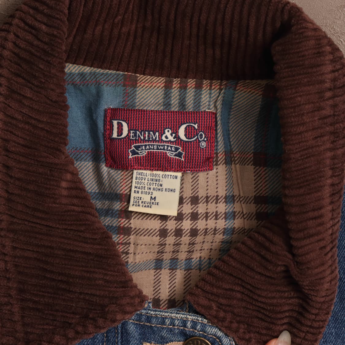 90's 데님앤코 코듀로이카라 커버올 자켓 A1692 상품이미지3
