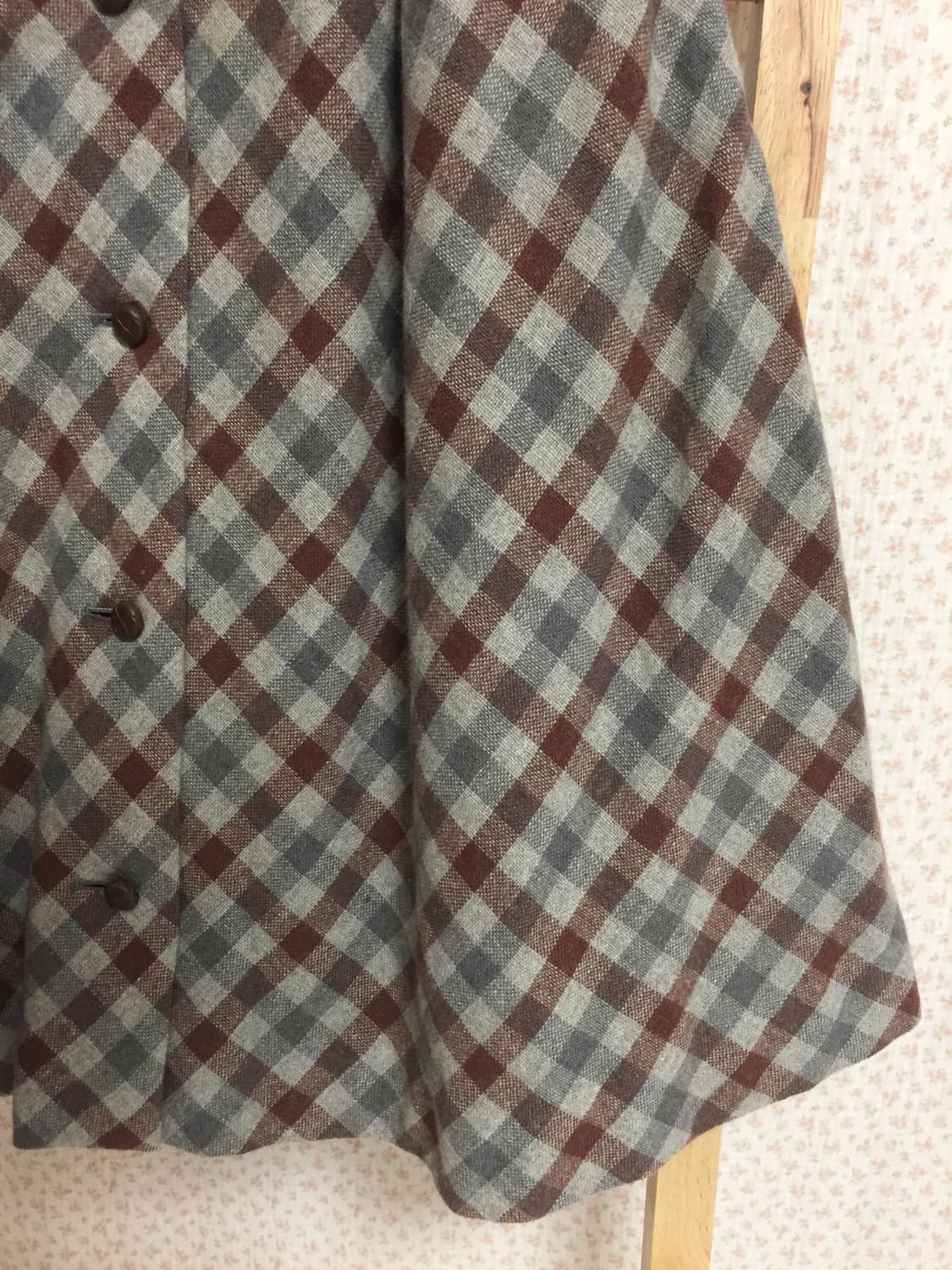 빈티지 모리걸 메론빵 단추 스커트 상품이미지3