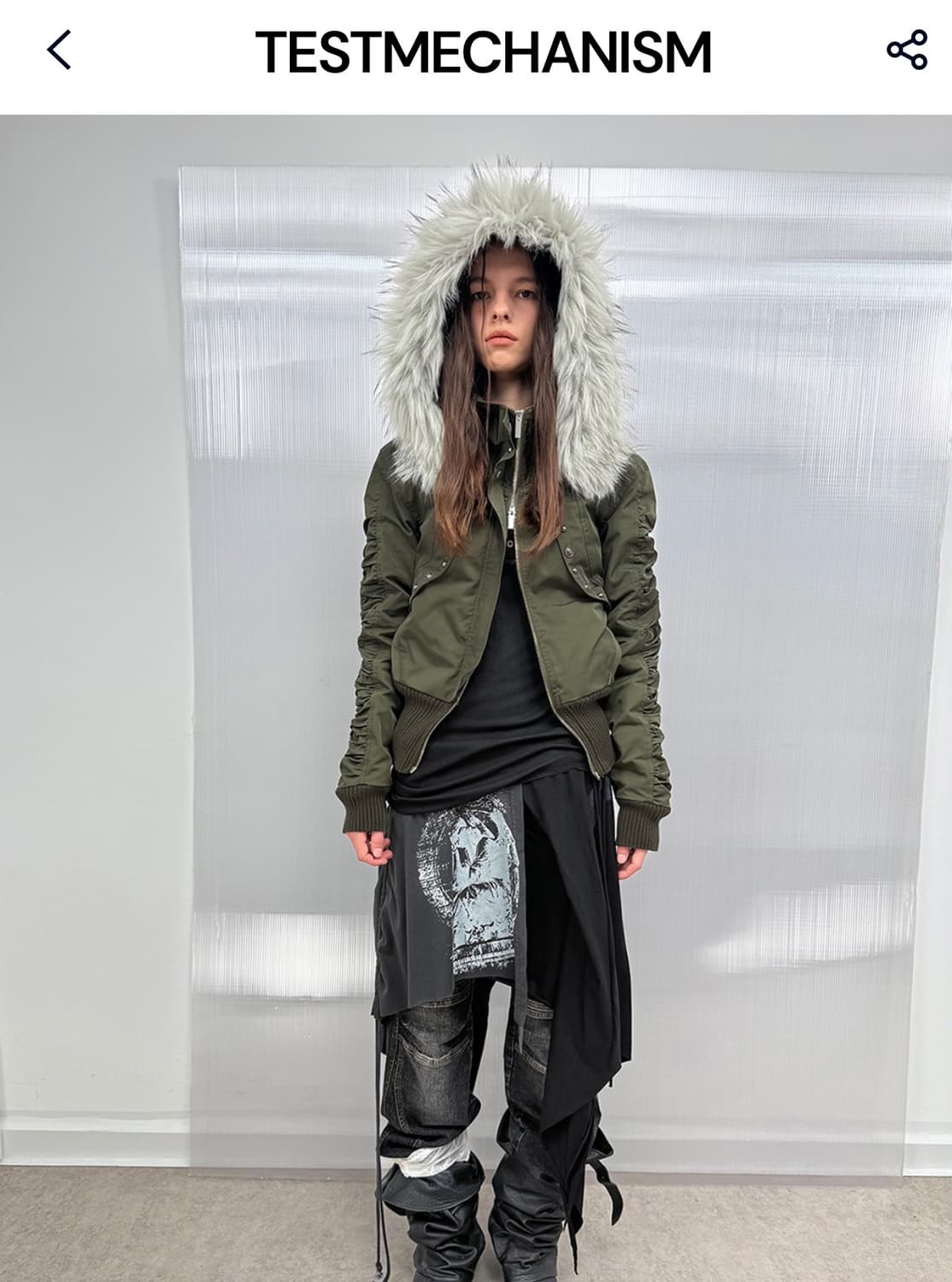 더블펀치 퍼 후드 패딩 상품이미지1