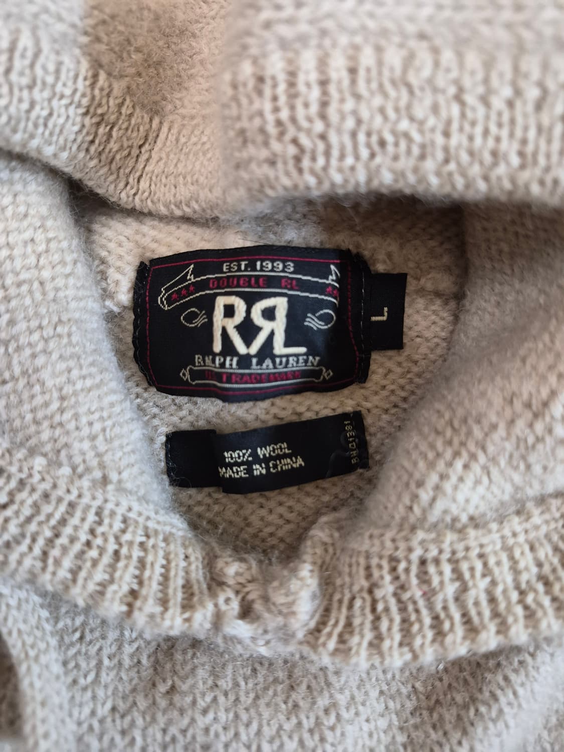 90's RRL(Double RL) Wool Knit Hoodie [L] 상품이미지2