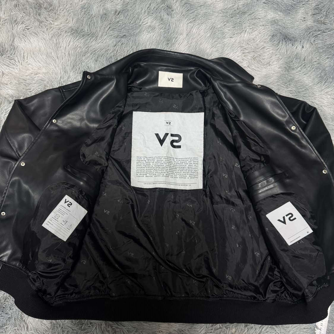 V2 레더 바시티자켓  프리사이즈 상품이미지3