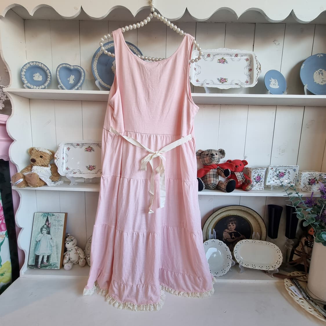 하트 레이스 딸기우유 핑크 원피스 상품이미지2