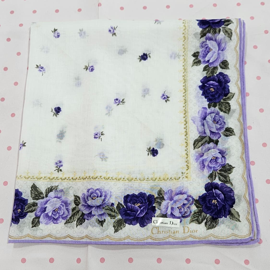 크리스찬 디올(Christian Dior) 퍼플 로즈 플라워손수건 상품이미지2