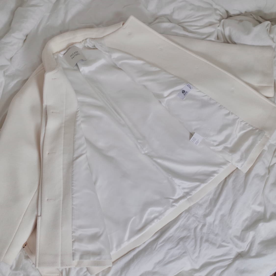 파사드패턴 캐시미어 벨티드 하프코트 아이보리 s 상품이미지7