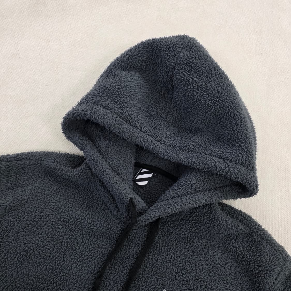 L 오프화이트 양털 덤블 후리스 후드티 0224J 상품이미지2