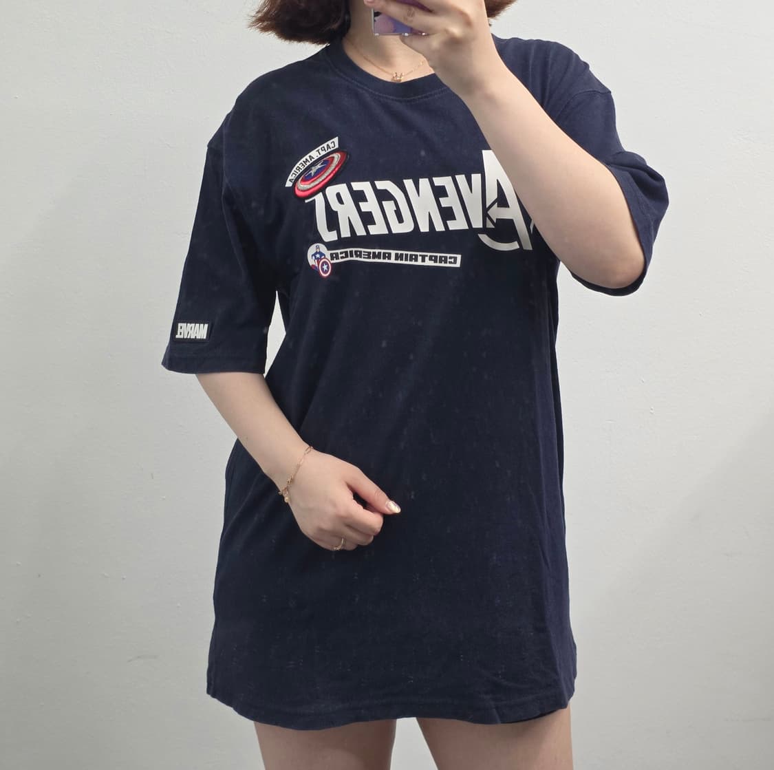 [프립]XL/마블 어벤져스 반팔 티셔츠 네이비 상품이미지1