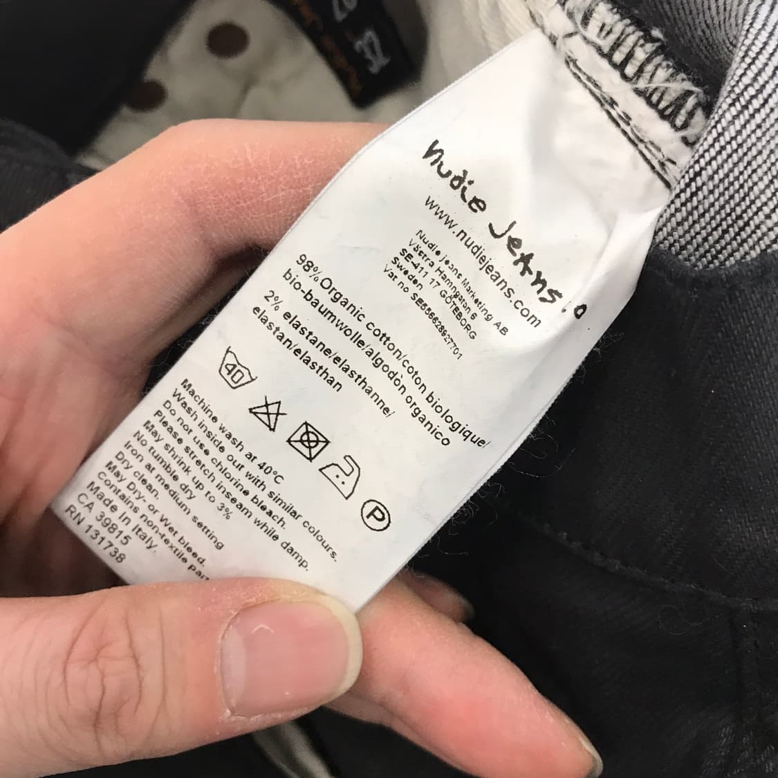 누디진 씬핀 백투블랙 청바지 새상품 [26x32] 상품이미지7