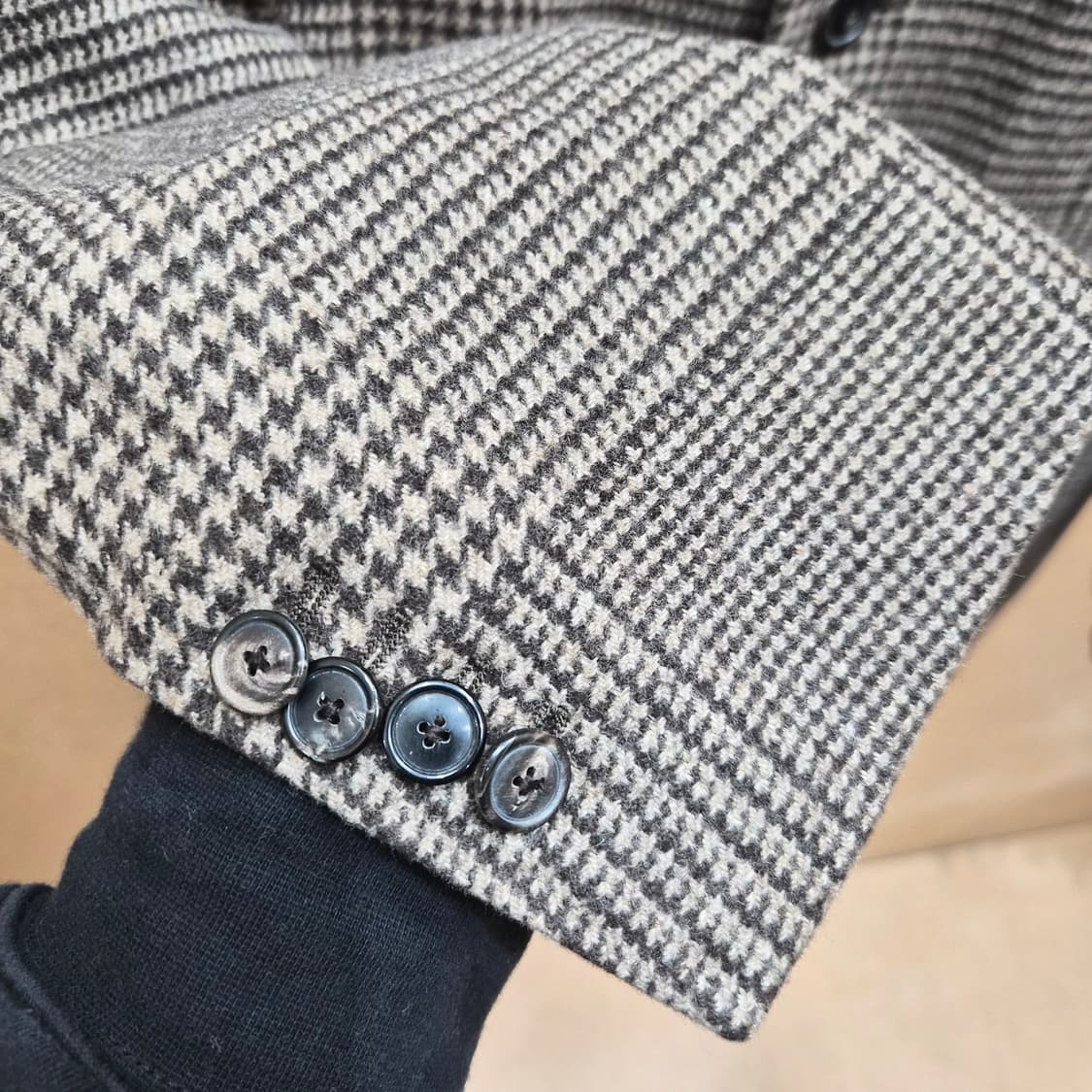 마시모두띠 울 캐시미어 체크 롱 코트 상품이미지5