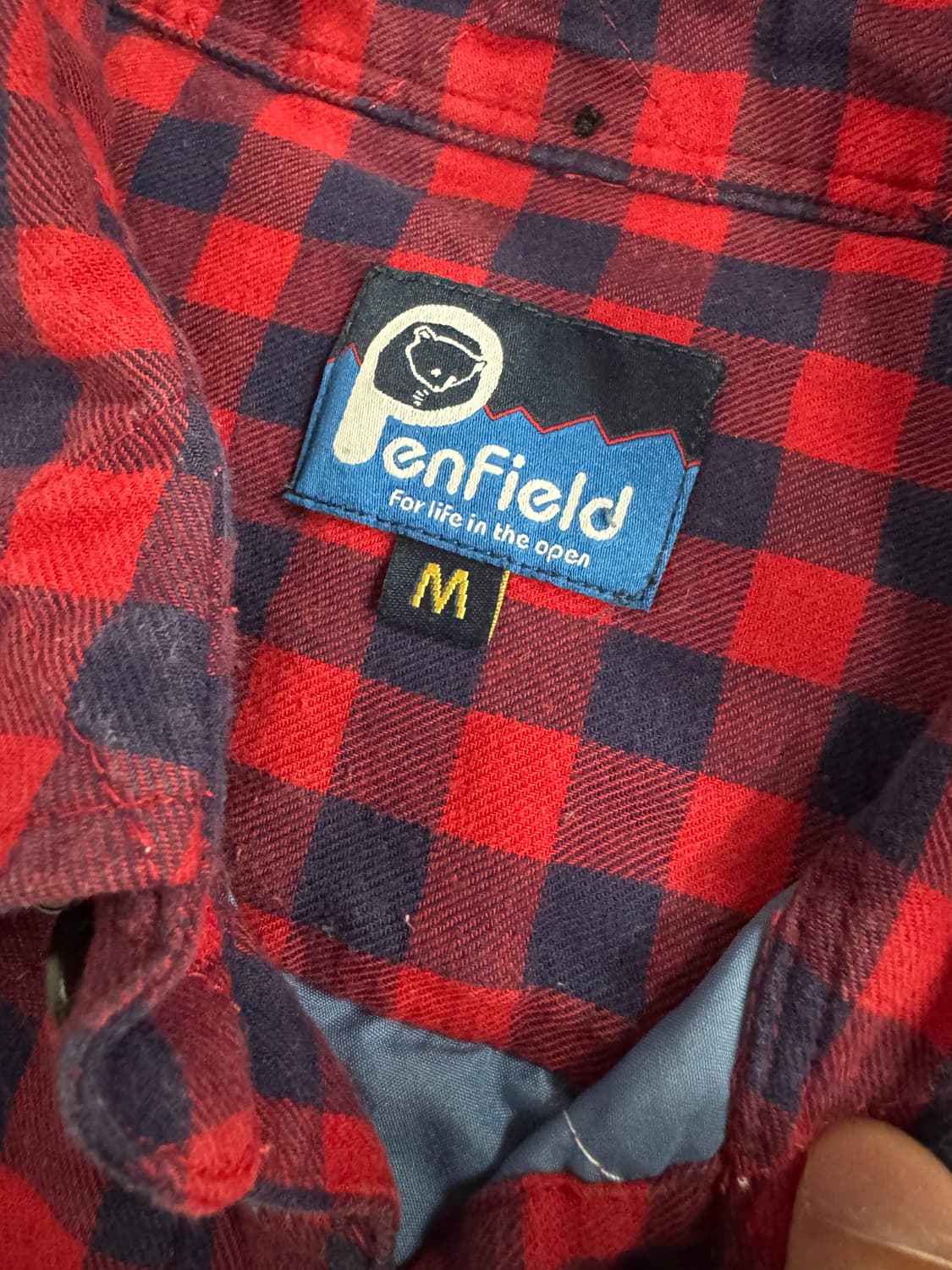 펜필드 올드스쿨 안감 누빔 이쁜 레드 체크셔츠 M 상품이미지3