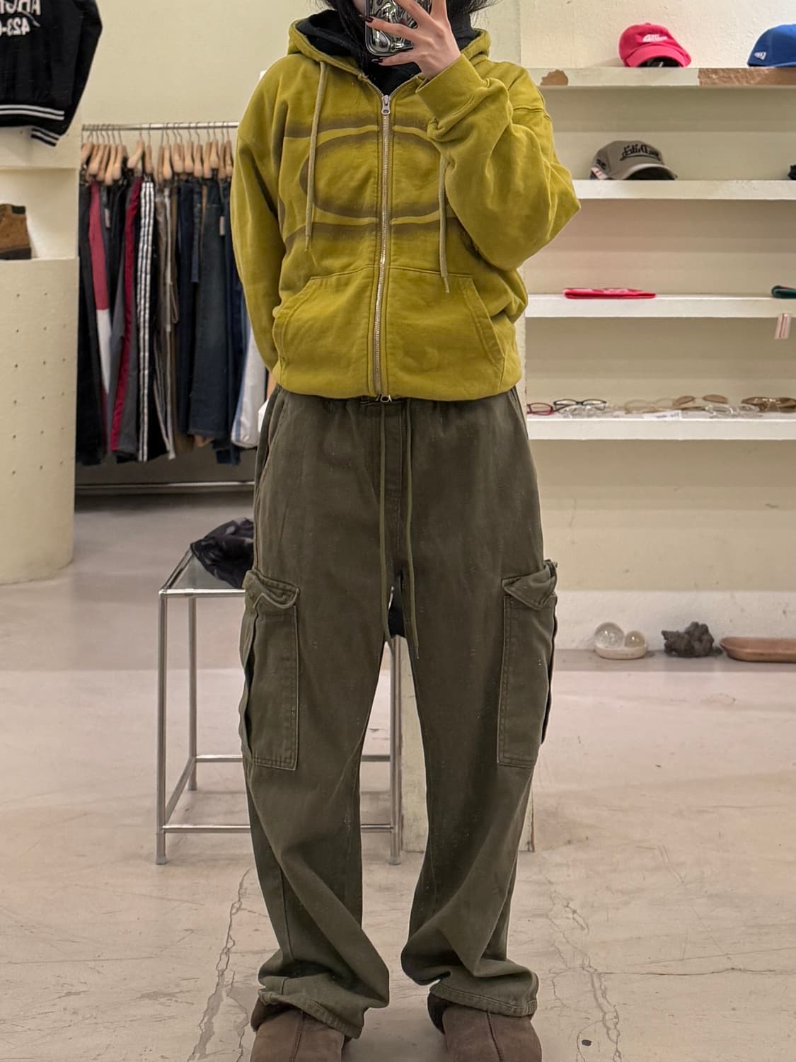 블랙업 카고 밴딩 팬츠 카키 U1514 상품이미지1