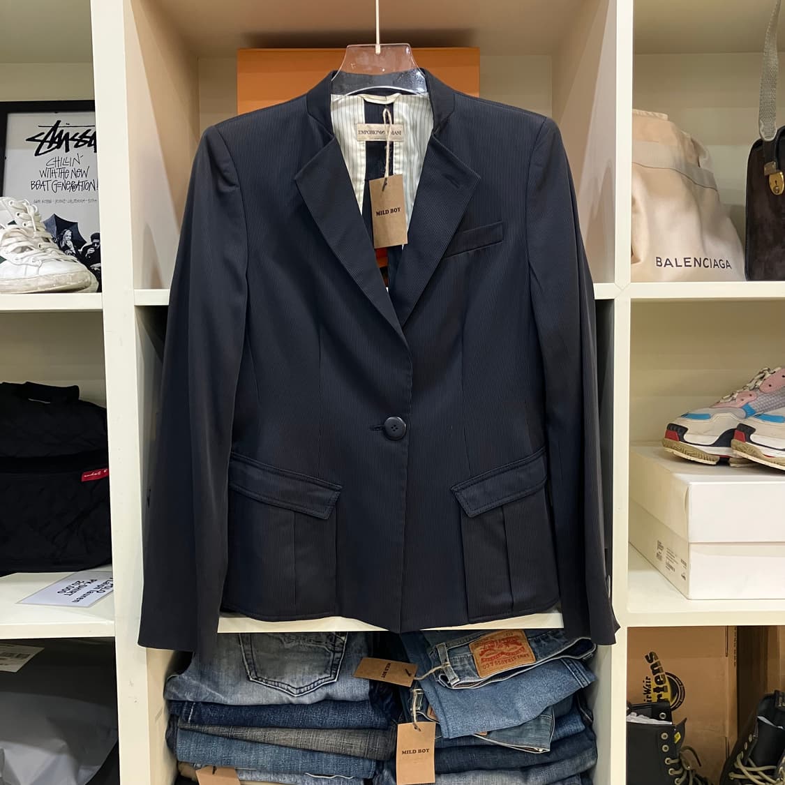 엠포리오 아르마니 핀스트라이프 블레이저 40 상품이미지1