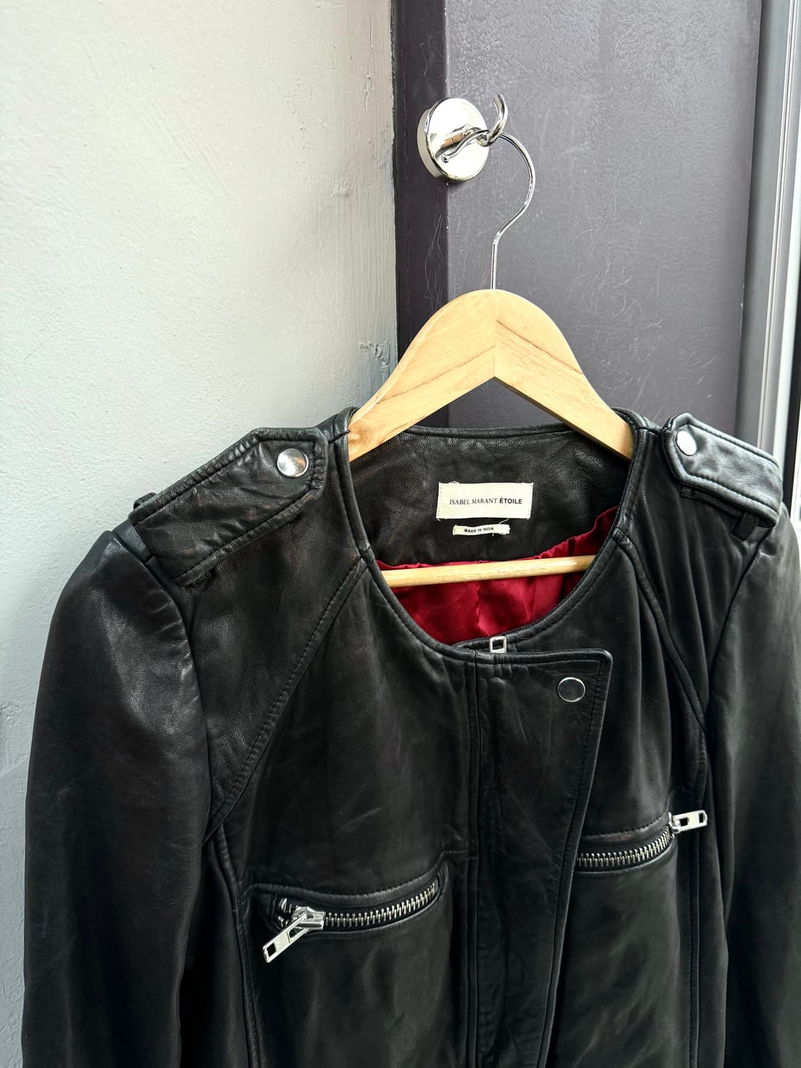 38/ 이자벨마랑 램스킨 라이더 레더 자켓 상품이미지3