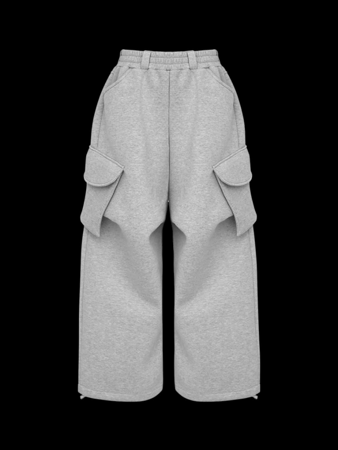 MJD X 코인서울 와이드 카고 스웻 팬츠 멜란지 그레이 상품이미지1