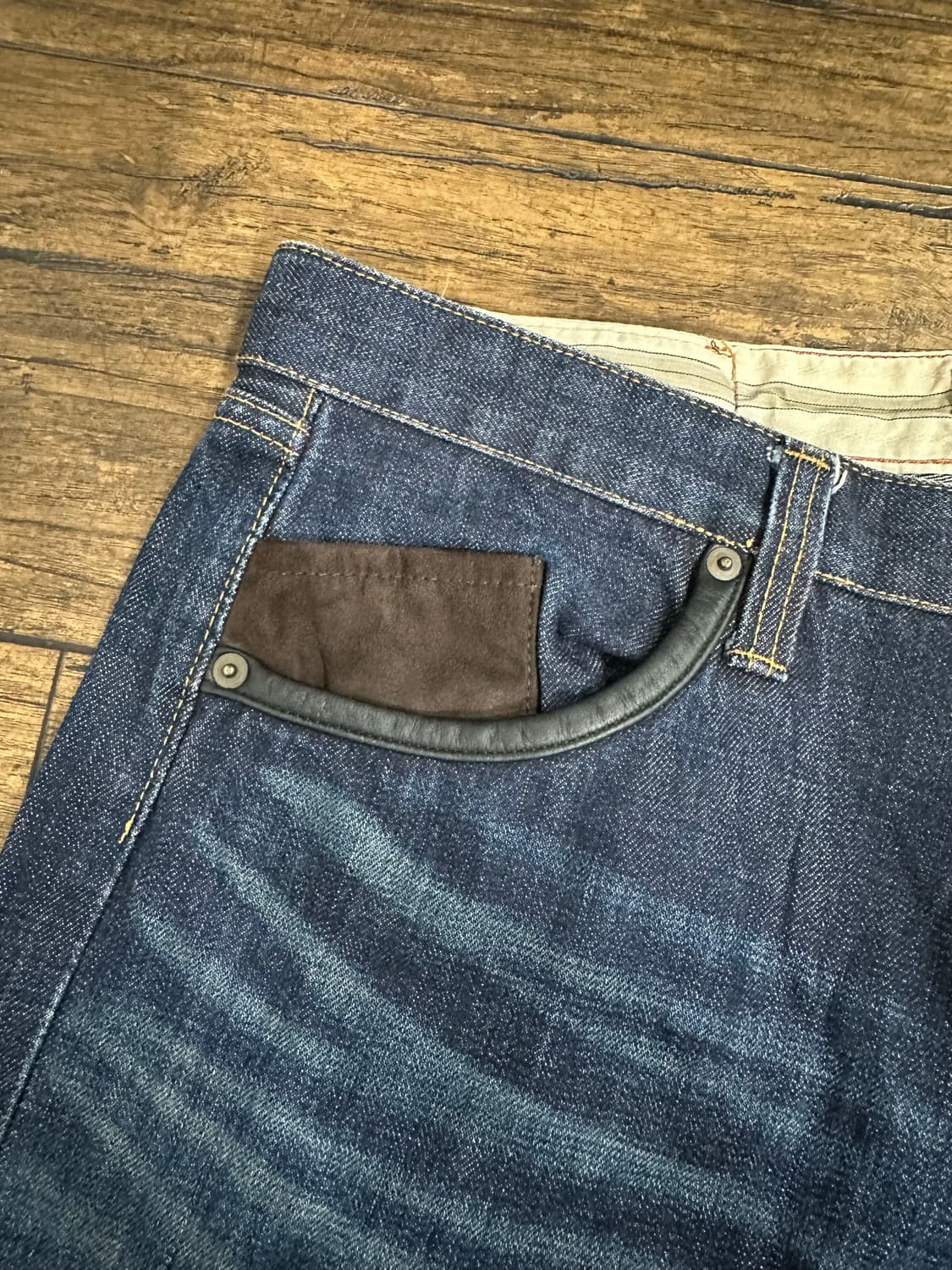 일본빈티지 Chapel 패치워크 데님 팬츠 34사이즈 상품이미지3