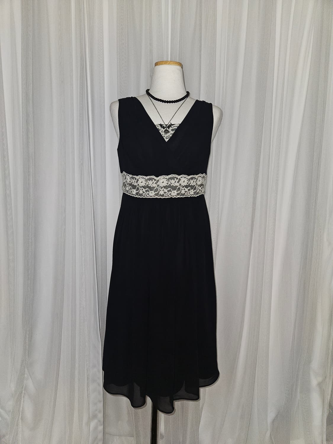 dressdeco 히메 레이스 블랙 쉬폰 드레스 상품이미지1