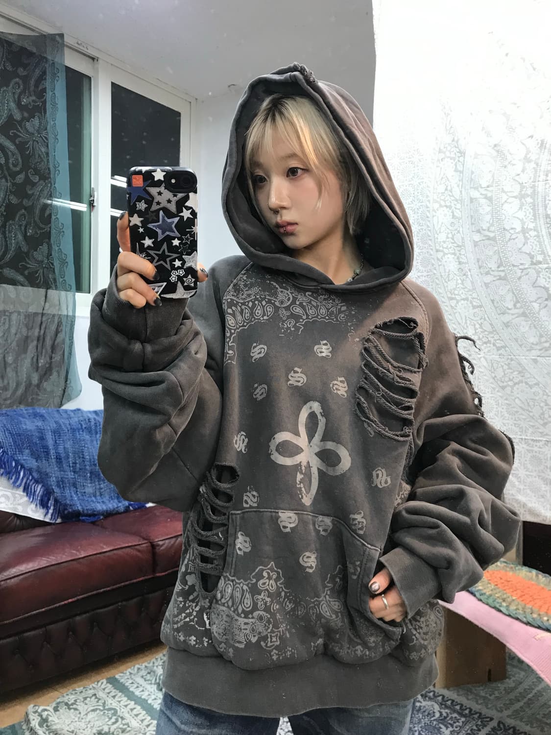 Surgery 써저리 페이즐리 피그먼트 후드티  상품이미지1