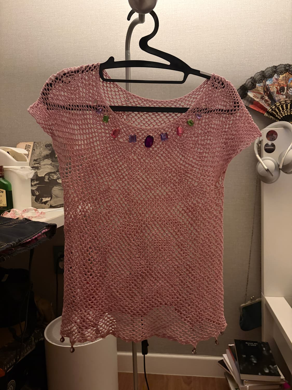 빈티지 큐빅 반팔 니트  상품이미지1